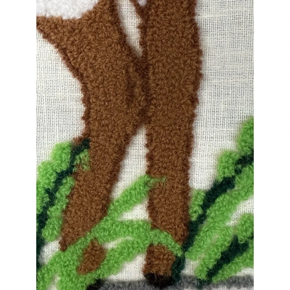 2 Pair Deer Embroidery Hoops Bucks Stamped Canvas Needlepoints 18 x 18